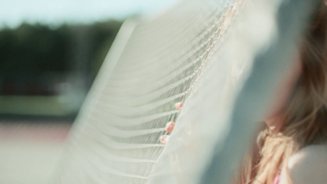 Video Reference: Hair, White, Photograph, Shoulder, Beauty, Skin, Hairstyle, Dress, Wedding dress, Veil