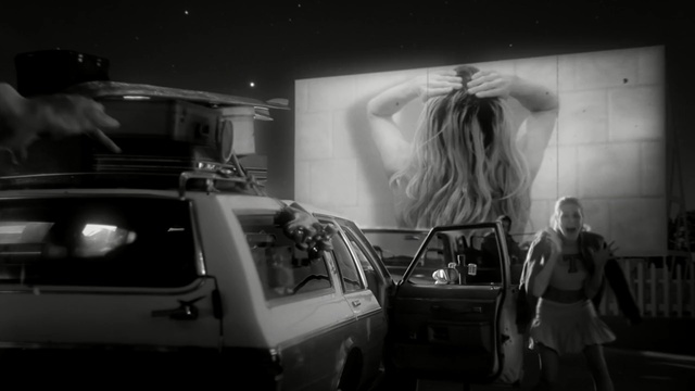 Video Reference: Vehicle, Car, Snapshot, Black-and-white, Mode of transport, Automotive design, Monochrome, Automotive exterior, Photography, Monochrome photography, Person