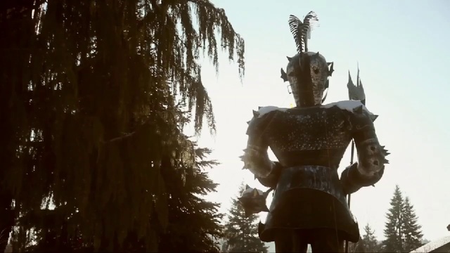 Video Reference: Statue, Standing, Tree, Sculpture, Monument, Temple, Sunlight, Plant, Photography, Fictional character, Person