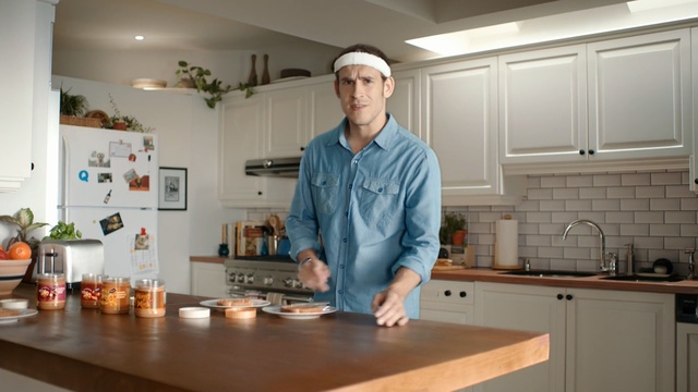 Video Reference: countertop, cook, kitchen, room, cuisine, cooking, service, food, interior design, chef, Person