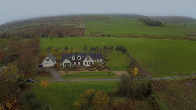 Video Reference: highland, grassland, hill, farm, pasture, rural area, field, grass, aerial photography, landscape
