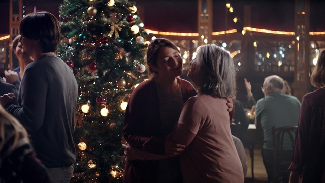 Video Reference: event, christmas decoration, christmas, night, interaction, tradition, tree, ceremony, decor, christmas lights, Person