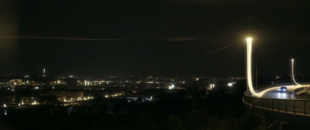 Video Reference: Night, Sky, Lighting, Metropolitan area, Light, City, Darkness, Street light, Atmosphere, Human settlement