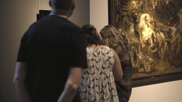 Video Reference: art exhibition, art, tourist attraction, exhibition, art gallery, girl, event, museum, ceremony, Person