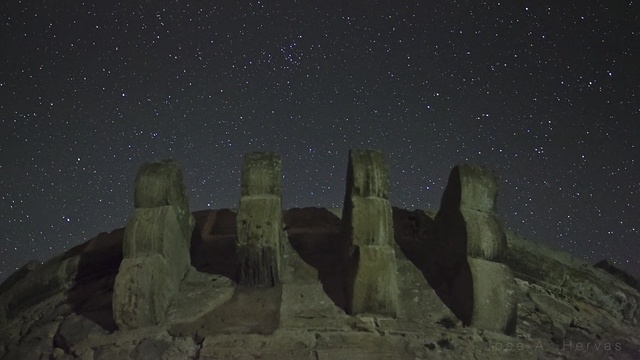 Video Reference: sky, atmosphere, night, star, darkness, rock, outer space, biome, screenshot, earth