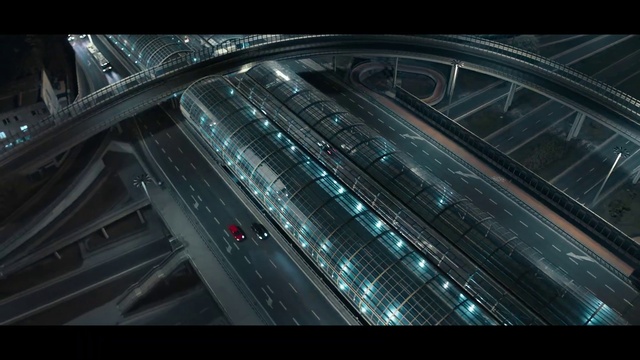 Video Reference: Architecture, Light, Metropolitan area, Mode of transport, Automotive lighting, Line, Automotive design, Glass, Daylighting, Photography