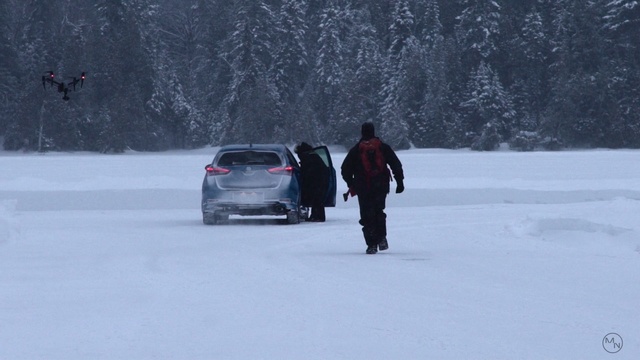 Video Reference: snow, car, winter, freezing, ice, motor vehicle, geological phenomenon, winter storm, automotive design, blizzard, Person