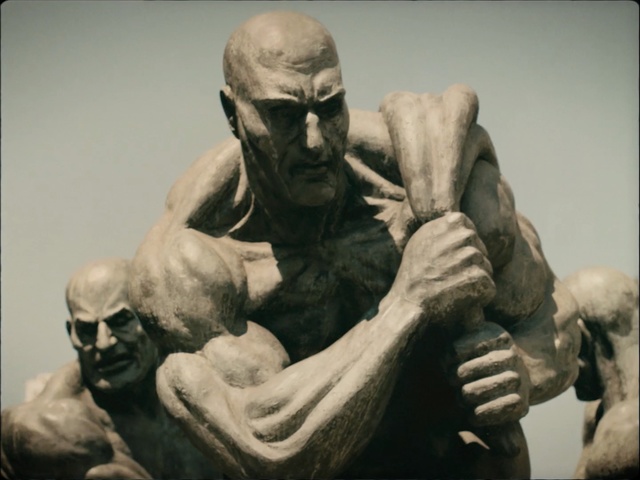 Video Reference: sculpture, man, art, statue, classical sculpture, muscle, arm, human, organ, human behavior, Person