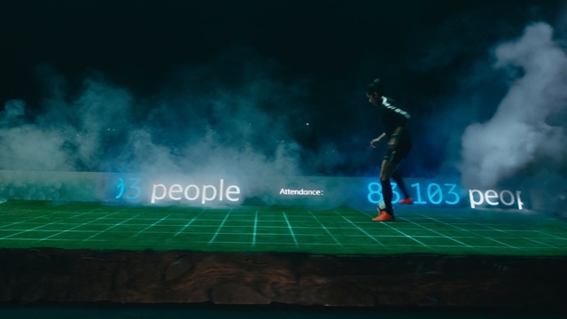 Video Reference: Sky, Sport venue, Atmosphere, Football, Stadium, Technology, Football player, Smoke, Cloud, Photography