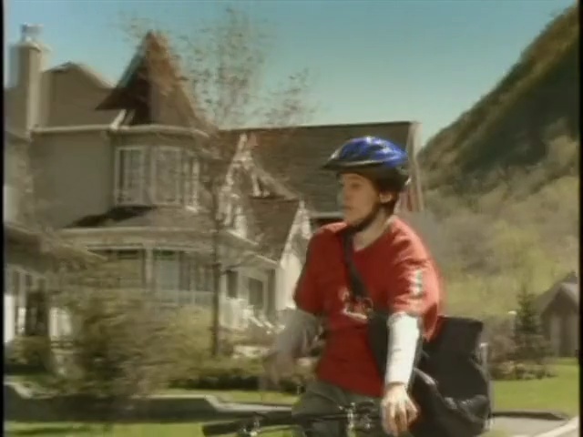 Video Reference: mode of transport, tree, home, roof, recreation, window, lawn, grass, Person