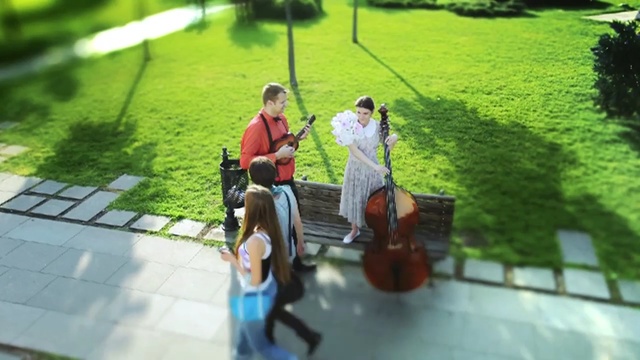 Video Reference: leisure, fun, recreation, grass, plant, tree, vehicle, Person