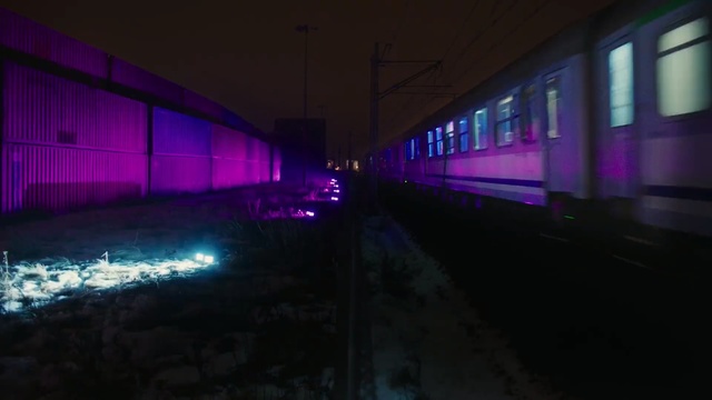 Video Reference: Blue, Transport, Light, Purple, Night, Violet, Architecture, Mode of transport, Lighting, Darkness