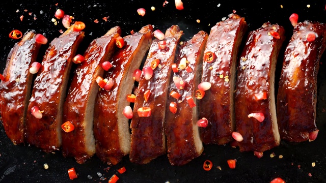 Video Reference: Dish, Food, Cuisine, Meat, Ingredient, Pork loin, Meatloaf, Spare ribs, Pork ribs, Ribs