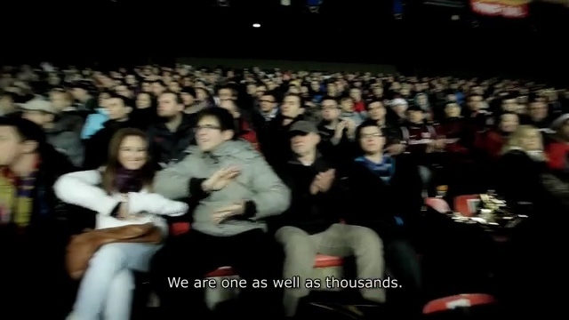 Video Reference: audience, people, crowd, social group, convention, fun, performance, event, auditorium, performance art, Person