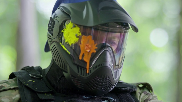 Video Reference: Helmet, Paintball, Games, Personal protective equipment, Paintball equipment, Skirmish, Shooting, Motorcycle helmet, Recreation, Shooting sport, Person