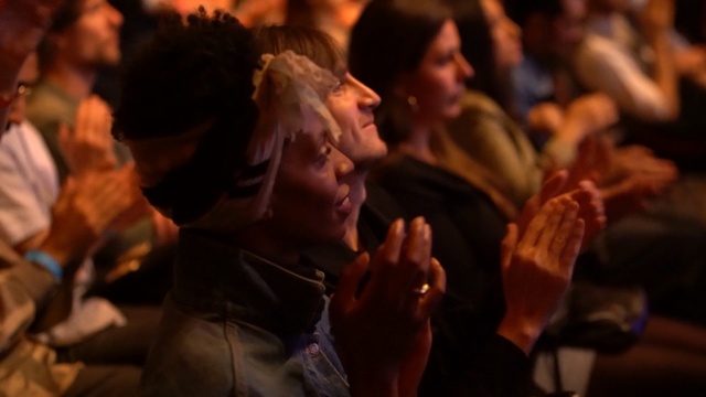 Video Reference: audience, crowd, event, performance, performance art, night, ceremony, Person