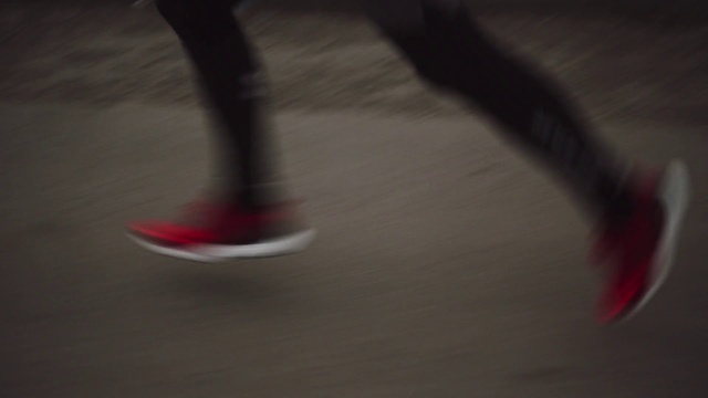 Video Reference: Red, Footwear, Leg, Human leg, Carmine, Shoe, Joint, Human body, Floor, Material property