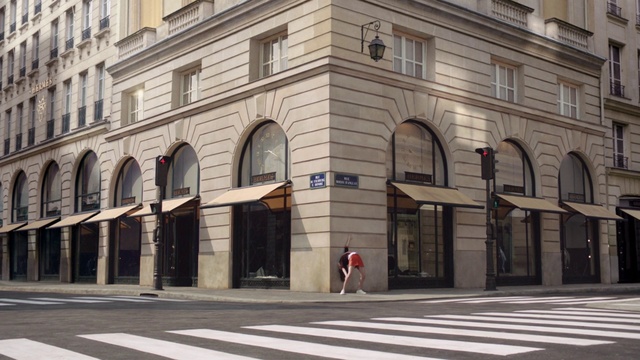 Video Reference: Building, Architecture, Facade, Street, City, Neighbourhood, Pedestrian, Commercial building, Classical architecture, House