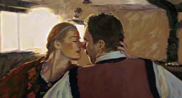 Video Reference: Painting, Romance, Art, Interaction, Love, Portrait, Kiss, Gesture, Visual arts, Watercolor paint