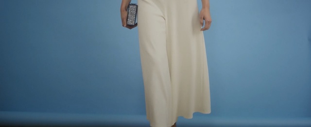 Video Reference: dress, shoulder, trousers, neck