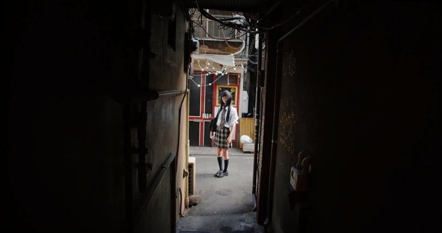 Video Reference: alley, darkness, infrastructure, light, street, night, road, sky, window, Person
