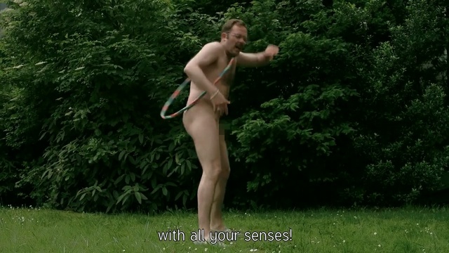 Video Reference: grass, man, lawn, male, plant, muscle, tree, meadow, standing, trunk, Person