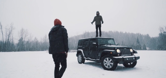 Video Reference: Land vehicle, Automotive tire, Vehicle, Tire, Car, Off-road vehicle, Jeep wrangler, Snow, Jeep, Sport utility vehicle, Person