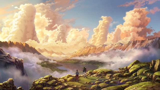 Video Reference: Sky, Nature, Painting, Natural landscape, Cloud, Landscape, Watercolor paint, Atmosphere, Acrylic paint, Art