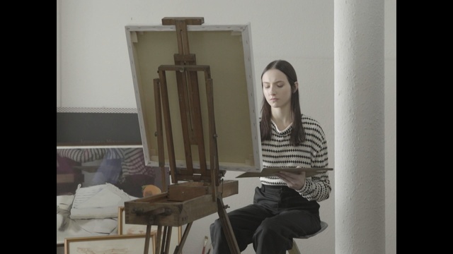 Video Reference: furniture, girl, Person