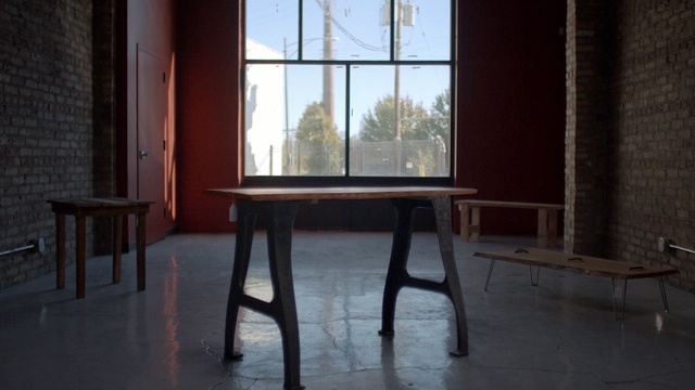 Video Reference: Furniture, Table, Room, Property, Floor, Chair, Window, Architecture, Interior design, House, Person