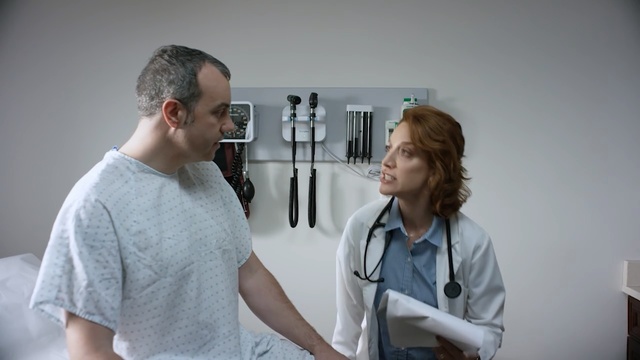 Video Reference: Shoulder, Joint, Patient, Medical equipment, Service, Physician, Neck, Stethoscope, Health care, Hospital, Person