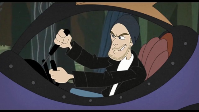 Video Reference: Cartoon, Animated cartoon, Illustration, Animation, Fictional character, Art, Circle, Anime, Black hair, Fiction, Monitor, Television, Text, Drawing, Human face