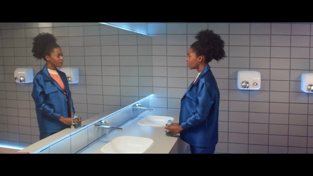 Video Reference: blue, clothing, snapshot, fun, screenshot, conversation, girl, uniform, Person