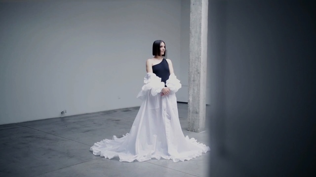 Video Reference: Gown, Wedding dress, Bride, Dress, Photograph, Clothing, Bridal clothing, Shoulder, Bridal accessory, Lady
