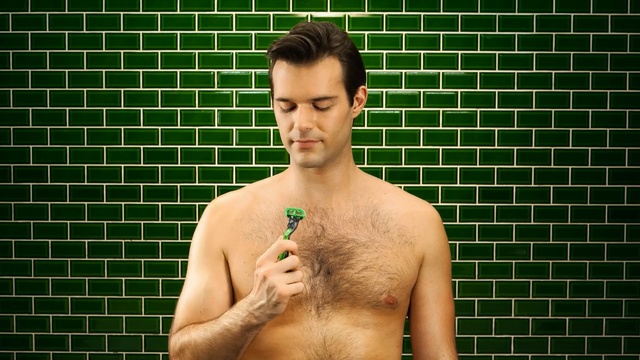 Video Reference: man, barechestedness, green, male, muscle, chest, facial hair, arm, human, chest hair, Person