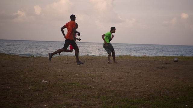 Video Reference: Fun, Running, Horizon, Vacation, Jogging, Beach, Ocean, Recreation, Shore, Sea, Person