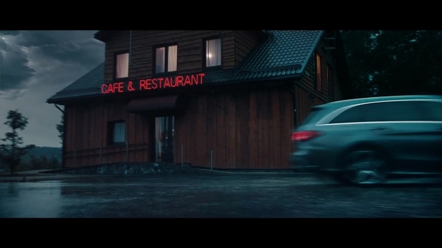 Video Reference: car, mode of transport, darkness, snapshot, screenshot, night, architecture, vehicle, automotive design, atmosphere