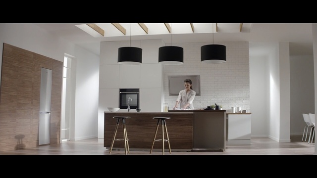Video Reference: White, Furniture, Room, Interior design, Property, Lighting, Building, Table, Ceiling, House, Person, Male
