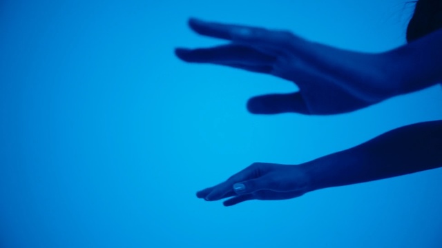 Video Reference: Blue, Finger, Electric blue, Azure, Hand, Aqua, Arm, Water, Gesture, Joint
