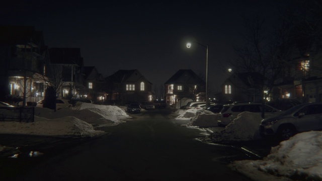 Video Reference: Night, Darkness, Atmospheric phenomenon, Sky, Lighting, Snow, Street light, Midnight, Winter, Atmosphere