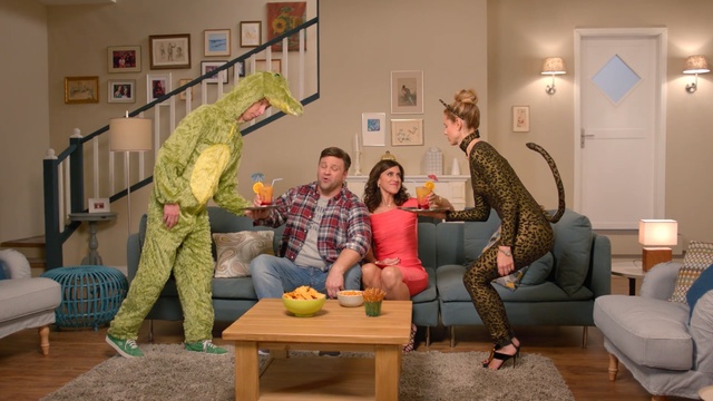 Video Reference: Room, Interior design, Furniture, Living room, Play, Person