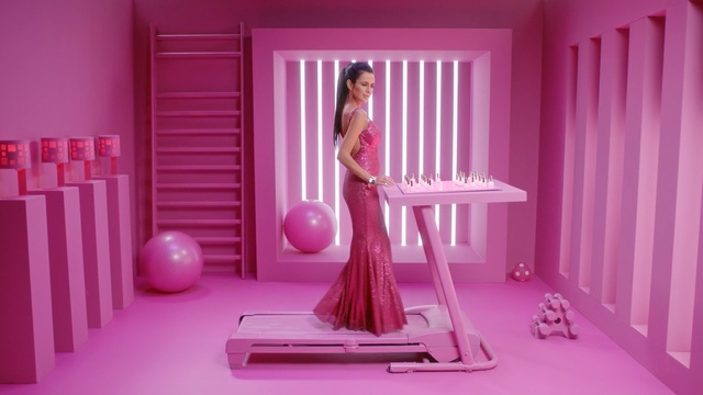 Video Reference: Pink, Room, Magenta, Interior design, Furniture, Dress, Floor, Photography, Table, Wallpaper