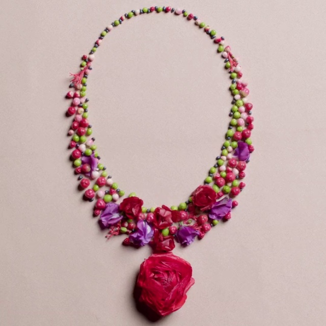 Video Reference: Pink, Fashion accessory, Necklace, Jewellery, Magenta, Body jewelry, Jewelry making, Bead, Plant, Heart, Person, Accessory, Table, Decorated, Sitting, Small, Red, White, Brace, Jewelry, Earrings, Pendant, Turquoise, Beads, Bracelet, Handmade, Craft, Pearl, Lilac, Necklet