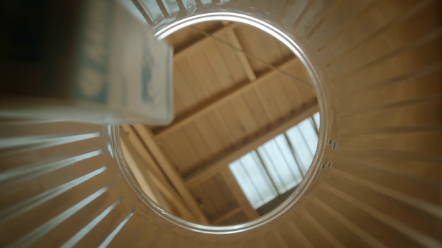 Video Reference: Stairs, Wood, Architecture, Circle, Plywood, Daylighting, Window, Varnish, Ceiling