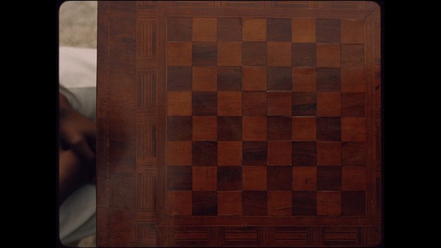 Video Reference: wood, checkered, board, tabletop, pattern, texture, close-up, brown, indoor, furniture, abstract, gameboard