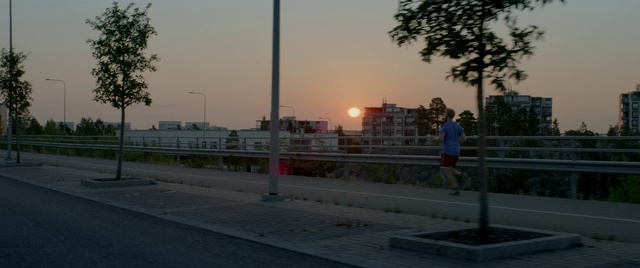 Video Reference: Sky, Atmospheric phenomenon, Street light, Morning, Evening, Lighting, Urban area, Tree, Light fixture, Road