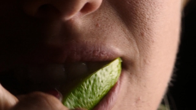 Video Reference: Lip, Face, Nose, Skin, Green, Mouth, Chin, Close-up, Leaf, Cheek