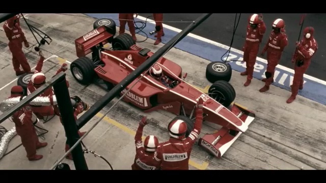 Video Reference: Vehicle, Pit stop, Sport venue, Race track, Race car, Person