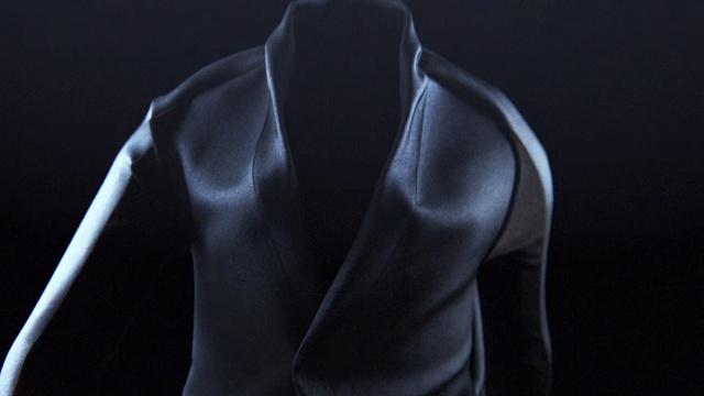 Video Reference: Black, Shoulder, Outerwear, Neck, Arm, Joint, Darkness, Photography, Black-and-white, Hand