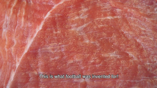 Video Reference: Red, Prosciutto, Animal fat, Flesh, Peach, Food, Ham, Salt-cured meat, Back bacon, Dish